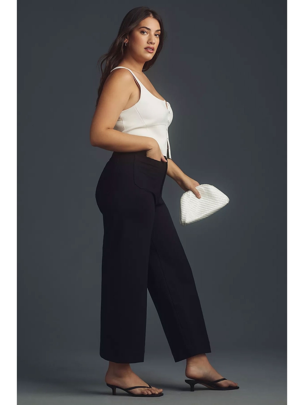 Anthropologie Colette Cropped Wide-Leg Pants by Maeve: Ponte Edition - 23P - Picture 4 of 7